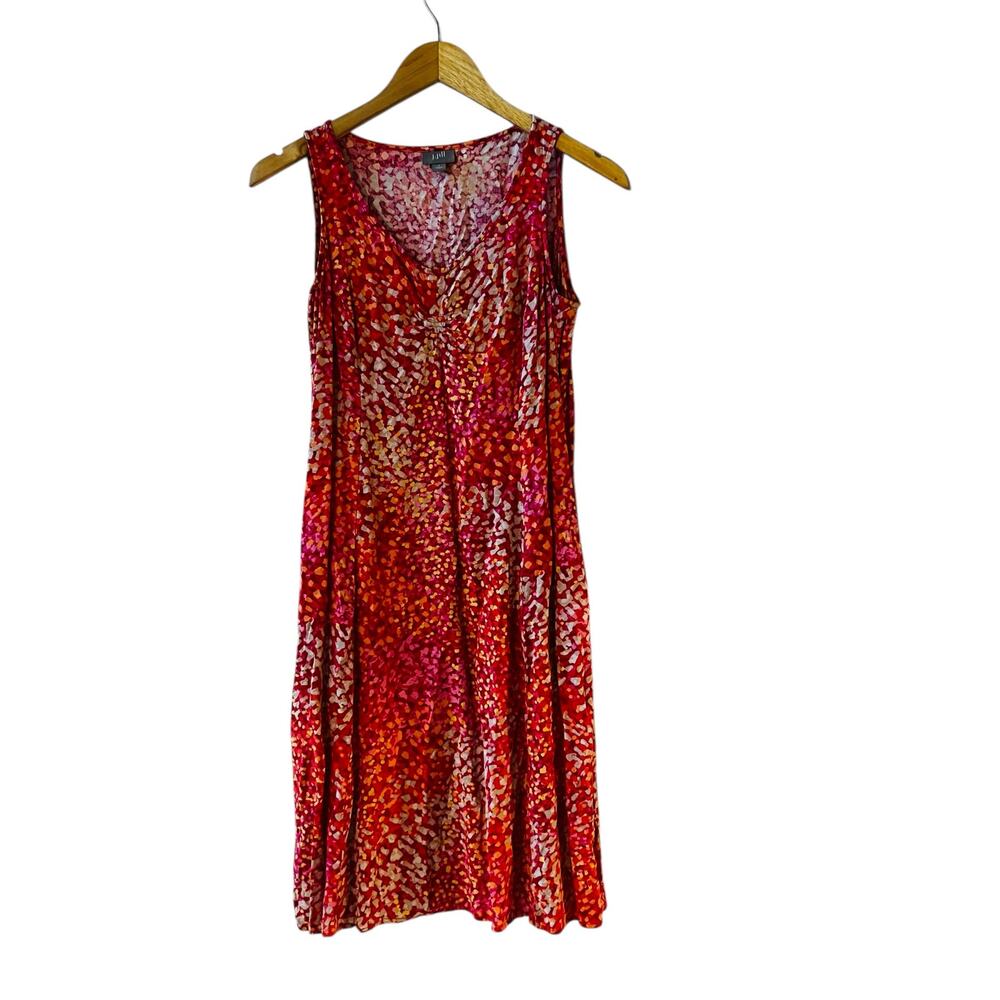 J. Jill Printed Sleeveless Shift Dress Size 4 Pink - Picture 1 of 7